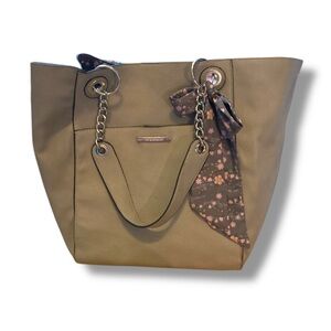 Steve Madden Tan Tote Bag with Chain-Link Handles